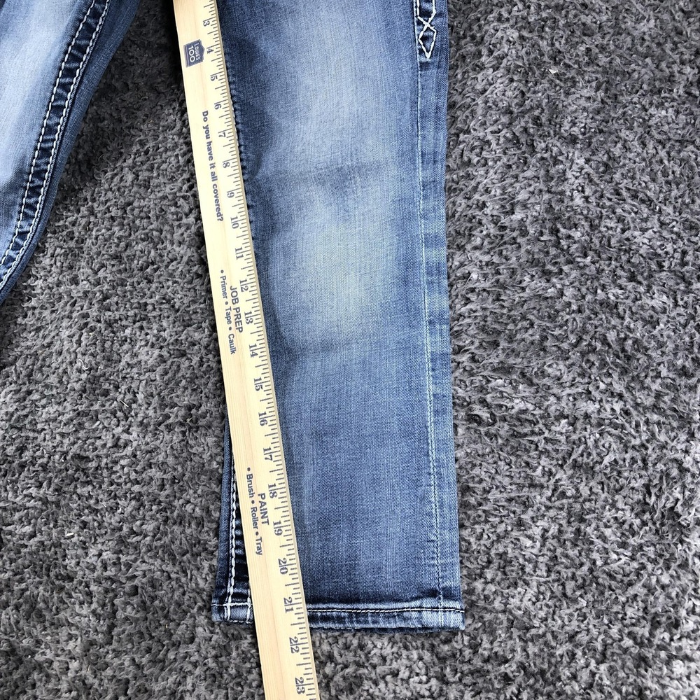 Rock Revival Jeans Womens 27 Blue Med Wash Low Rise Capri Stretch Denim - Picture 14 of 16